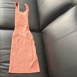 Elegant Coral Sleeveless Dress by Bebe